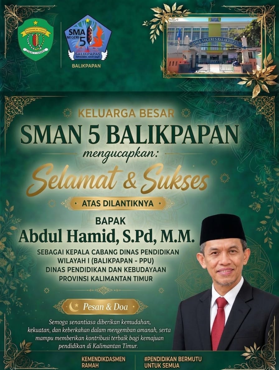 Keluarga Besar SMAN 5 Balikpapan Mengucapkan
